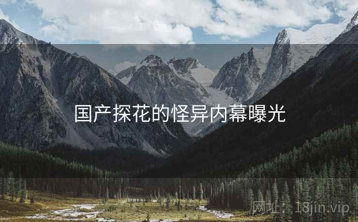 国产探花的怪异内幕曝光